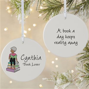 Book Lover philoSophies® Personalized Ornament - 3.75 Matte - 2 Sided - 52454-2L