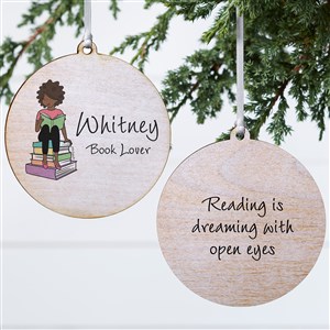 Book Lover philoSophies® Personalized Ornament - 3.75 Wood - 2 Sided - 52454-2W