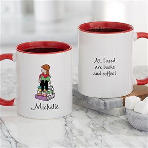 Book Lover philoSophies® Personalized Coffee Mug 11oz.- Red - 52456-R