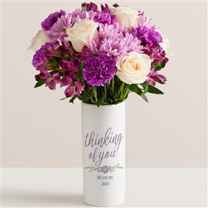 Thinking Of You Personalized Vase with Lavender Garden Bouquet - 52638