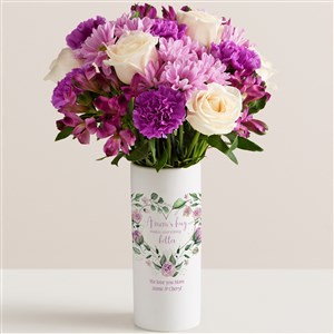 A Moms Hug Personalized Vase with Lavender Garden Bouquet - 52640