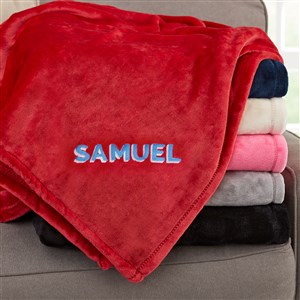 Shadow Name Personalized 60x80 Red Fleece Blanket - 52812-LR