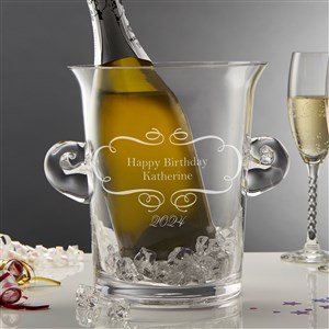 Birthday Wishes Engraved Glass Chiller  Ice Bucket - 9368