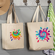 Tie-Dye Fun Personalized Kids Beach Bags - 22618