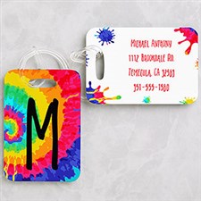 Tie-Dye Fun Personalized Kids Luggage Tags - 22641