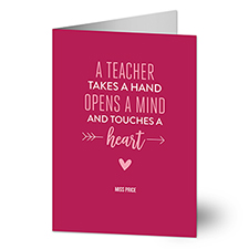 A Teacher Takes A Hand Personalized Greeting Cards - 22895