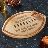 Custom Engraved Football Shaped Cutting Board - 23817