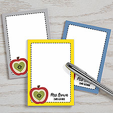 Teacher Icon Apple Personalized Mini Notepads - Set of 3 - 23951