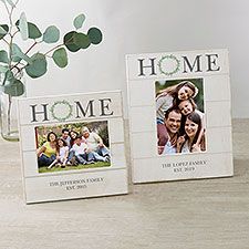 Home Wreath Personalized Family Shiplap Picture Frame - 24001