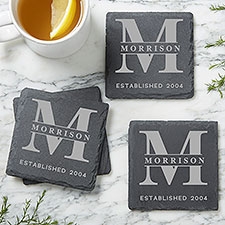 Custom Engraved Personalized Slate Coasters - Set of 4 - 24015