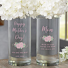 Pink Floral Personalized Mothers Day Flower Vase - 24284
