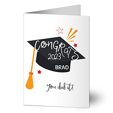 Congrats Cap Personalized Graduation Greeting Card - 24417