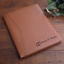 Personalized Tan Leather Portfolio - Legal Style - 2449