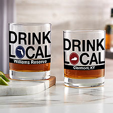 Personalized Drink Local Whiskey Glasses  - 24701