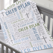 Baby Boys Christening Day Personalized Baby Blankets - 24848