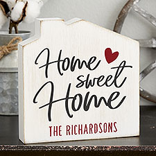 Home Sweet Home Personalized House Shelf Block - 25176