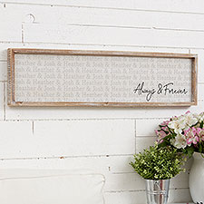 Couples Repeating Name Personalized Barnwood Frame Wall Art - 25240