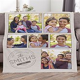 Personalized Family Photo Blankets - Stamped Family - 25412