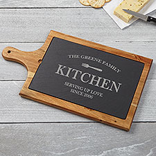 Family Market Personalized Slate  Wood Cheese Board - 25989