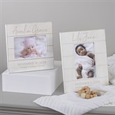Simple & Sweet Personalized Shiplap Baby Girl Picture Frame - 26225