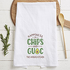 Happiness is Chips  Guac Personalized Flour Sack Towel - 26420