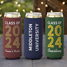 Graduating Class Of Personalized Slim Can Cooler - 26722