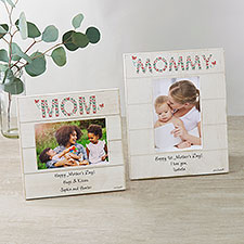 Floral Mom Personalized Shiplap Picture Frame by philoSophies - 27045