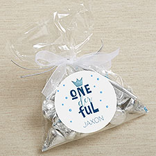 Onederful Boy First Birthday Personalized Favor Stickers - 27115