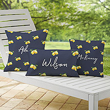 Lovely Lemons Personalized Outdoor Throw Pillows - 27494