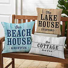 Home Away From Home Personalized 16-inch Outdoor Throw Pillow - 27497