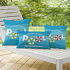 Pool Welcome Personalized Outdoor Throw Pillows - 27501