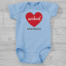 Scripty Heart Personalized Valentines Day Baby Clothing - 28478