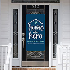 Home of a Hero Personalized Door Banner - 28961