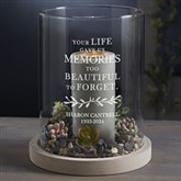 Botanical Memorial Personalized Wood Hurricane Candle Holder - 29078