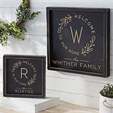 Welcome Wreath Personalized Distressed Wood Frame Wall Art - 29609