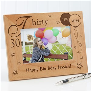 Personalized Happy Birthday Wooden Picture Frame - Birthday Memories Design - 1010
