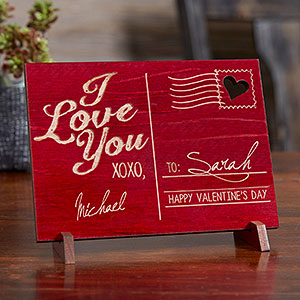 Personalized Romantic Keepsake Gifts - Wood Postcard - 14005