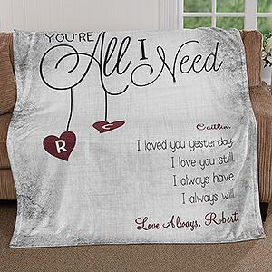 Personalized Romantic Couple Blanket - You