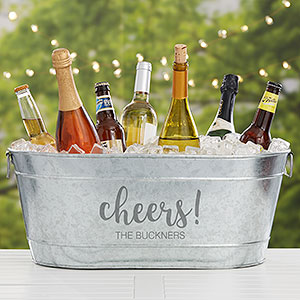 Cheers! Personalized Galvanized Beverage Tub - 30138