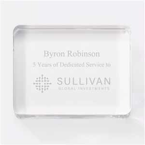 Personalized Logo Crystal Rectangle Paperweight  - 48089