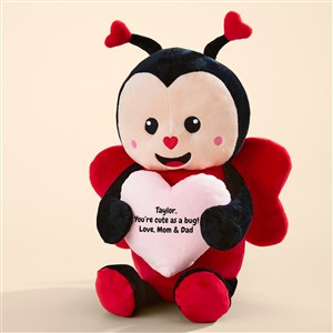 My Valentine Personalized Plush Love Bug with Pink Heart  - 50323