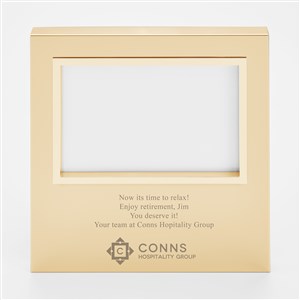 Custom Retirement Gold Uptown 4x6 Logo Picture Frame - 51268