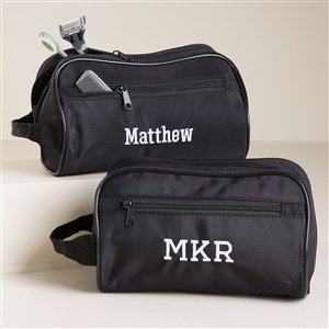 Classic Black Embroidered Toiletry Travel Case - 51543