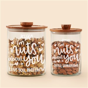 Nuts About...Personalized Glass Food Jars with Wood Lid - 51925