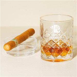 Personalized Logo Whiskey Glass Ashtray Set - 51966