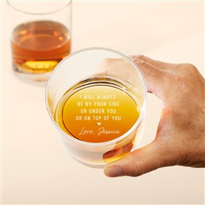 Love on the Rocks Engraved Secret Message Whiskey Glass  - 52934