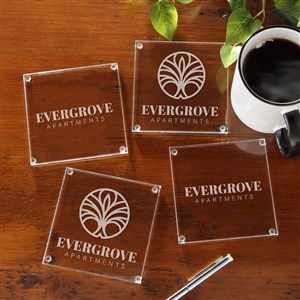 Custom Glass Coasters With Your Business Logo Engraved - 9561