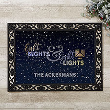 Eight Nights  Eight Lights Personalized Hanukkah Doormats - 30123