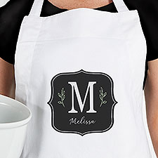 Black  White Personalized Monogram Apron  Potholder - 30487