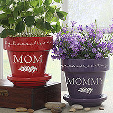 Floral Love For Mom Personalized Flower Pots - 30616